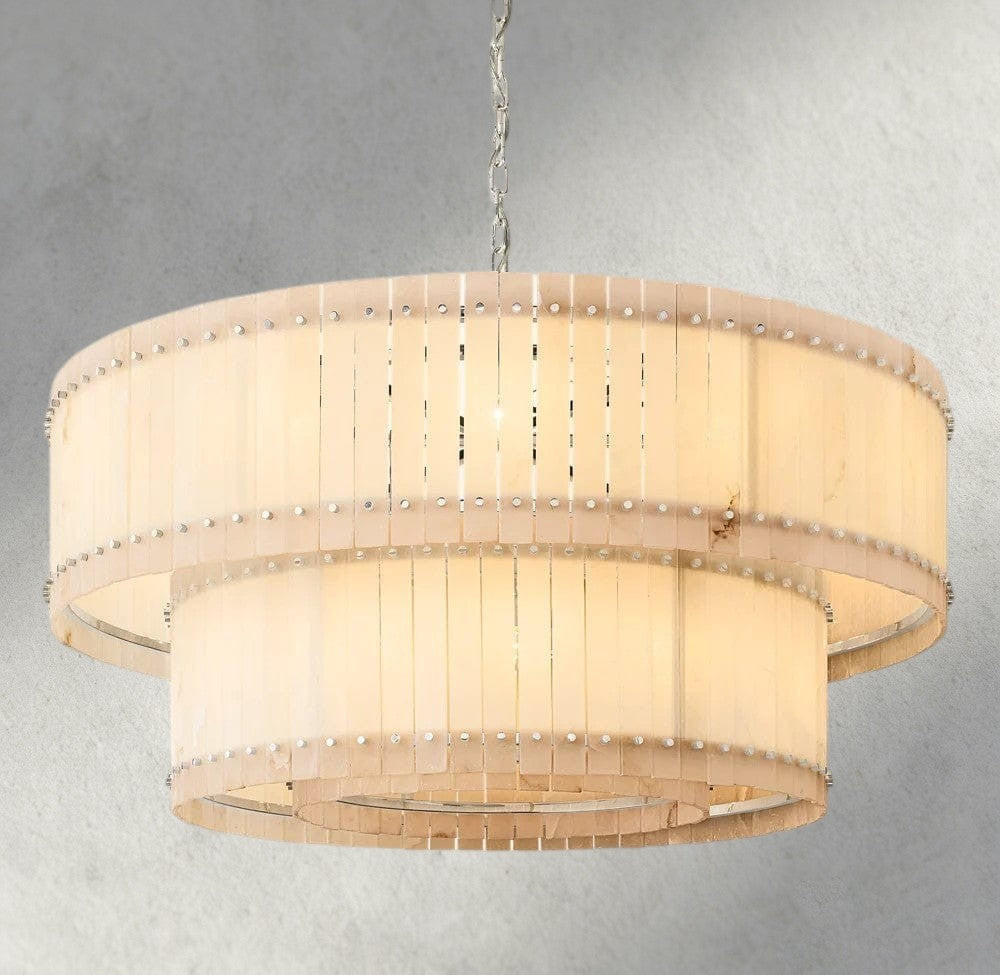 San Marco Alabaster Round Tiered Chandelier 22", 37", 48", 60"