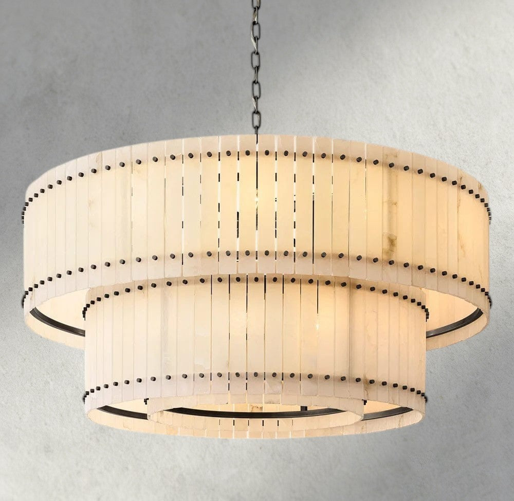 San Marco Alabaster Round Tiered Chandelier 22", 37", 48", 60"