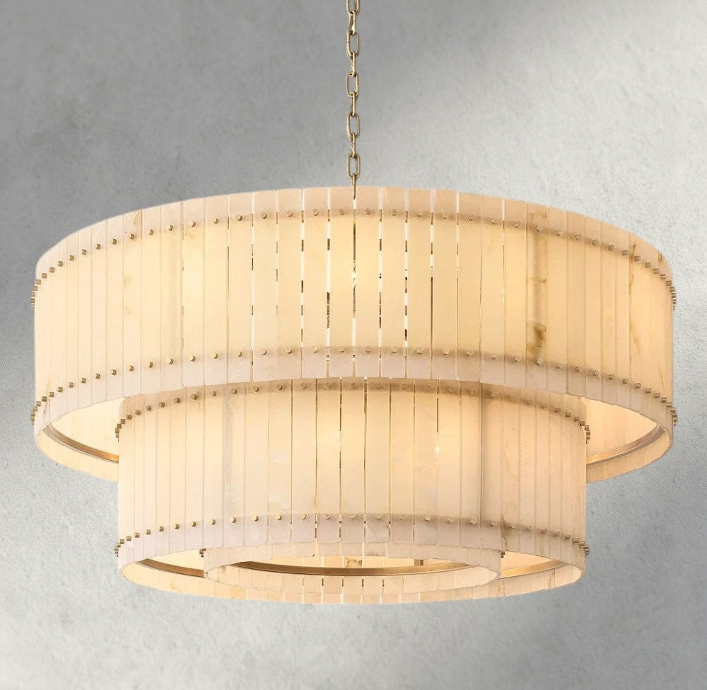 San Marco Alabaster Round Tiered Chandelier 22", 37", 48", 60"