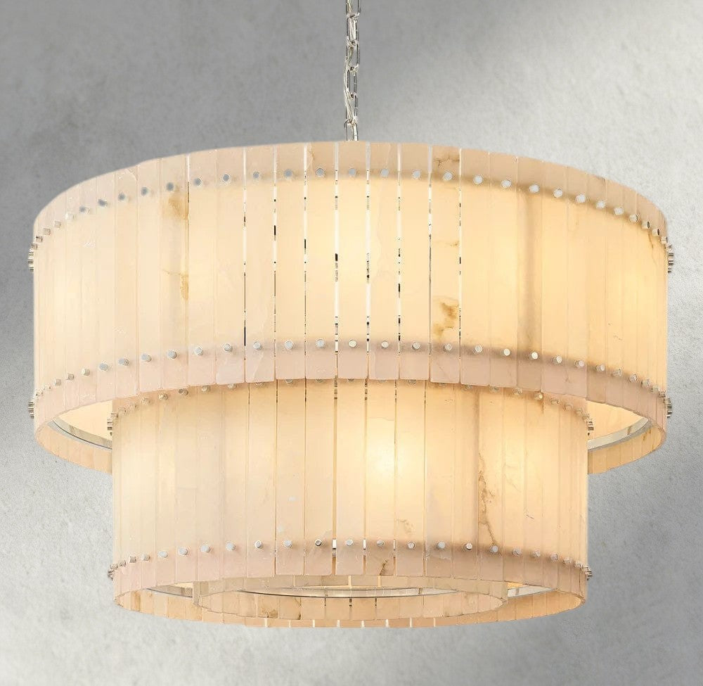 San Marco Alabaster Round Tiered Chandelier 22", 37", 48", 60"