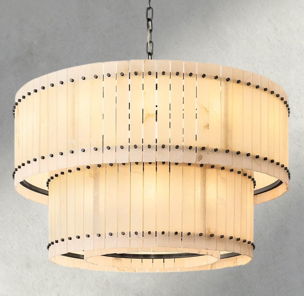 San Marco Alabaster Round Tiered Chandelier 22", 37", 48", 60"