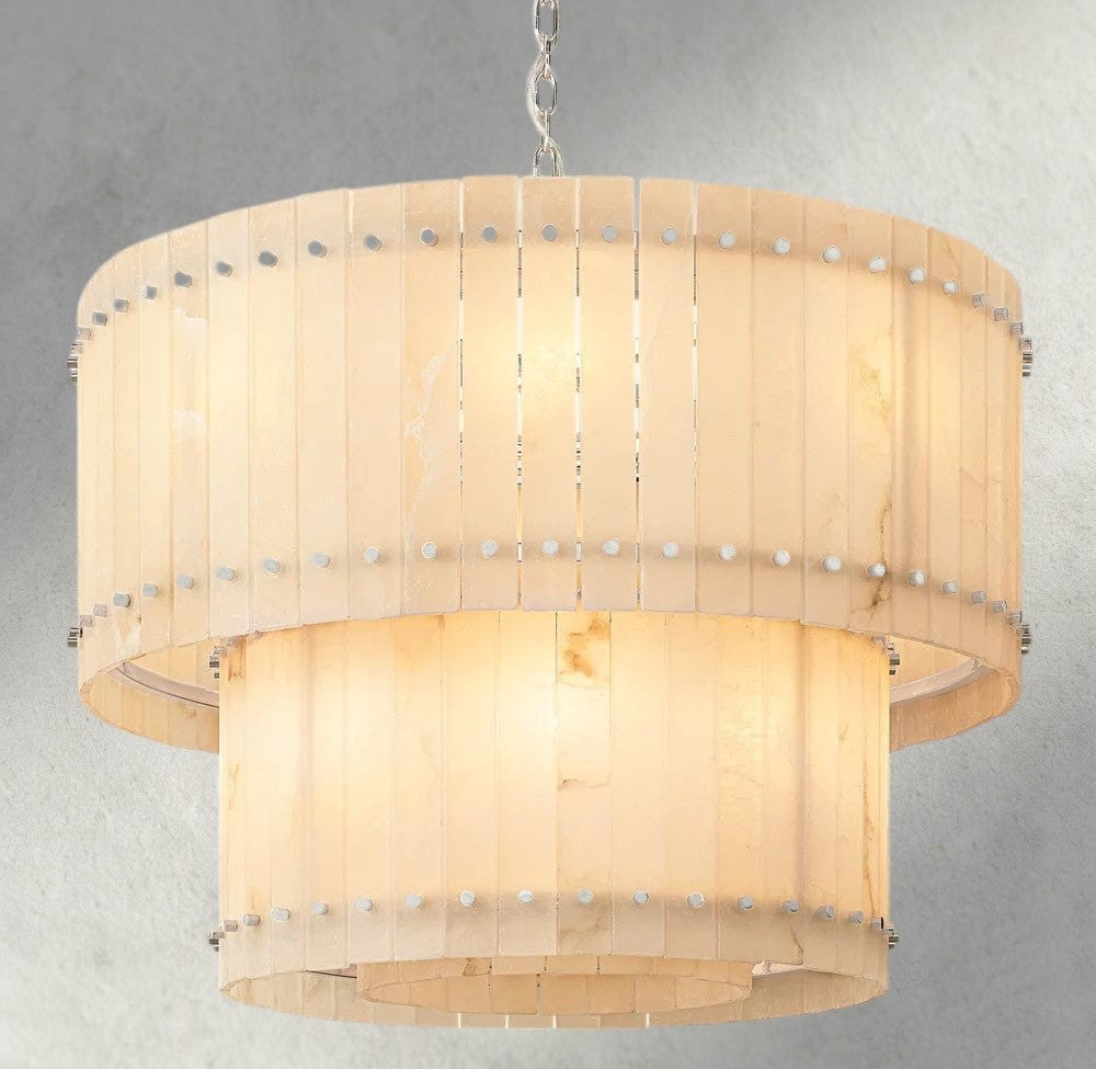 San Marco Alabaster Round Tiered Chandelier 22", 37", 48", 60"