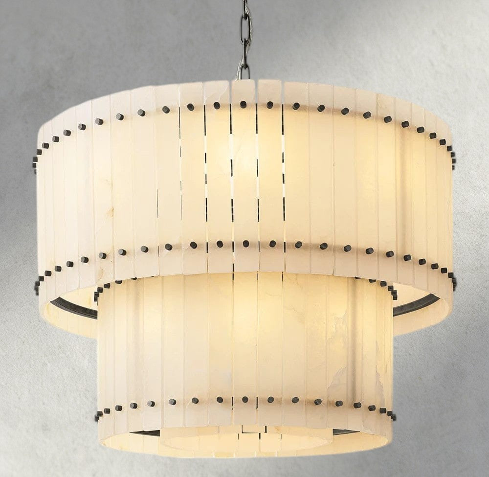 San Marco Alabaster Round Tiered Chandelier 22", 37", 48", 60"