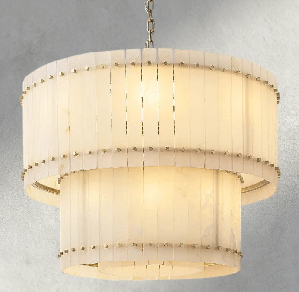 San Marco Alabaster Round Tiered Chandelier 22", 37", 48", 60"