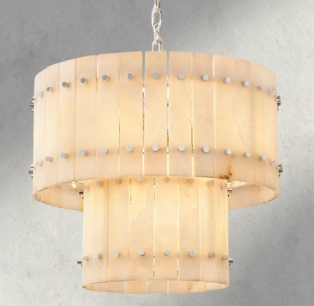 San Marco Alabaster Round Tiered Chandelier 22", 37", 48", 60"