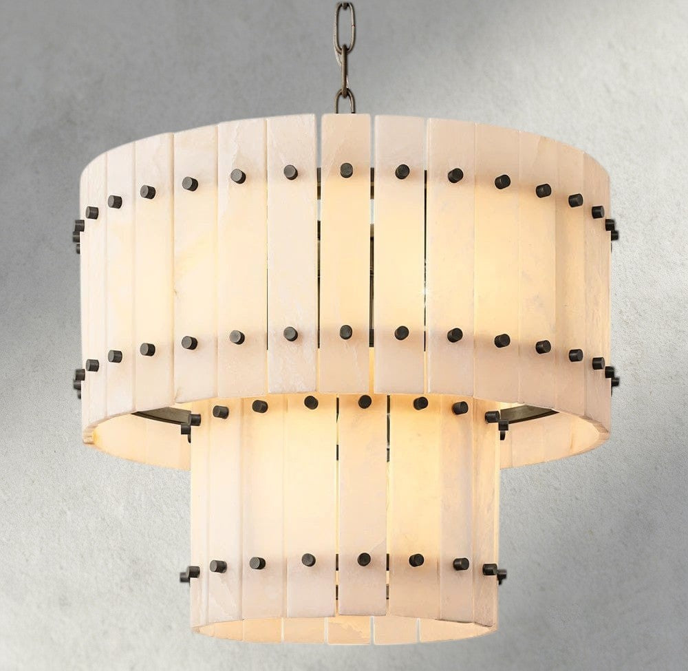 San Marco Alabaster Round Tiered Chandelier 22", 37", 48", 60"