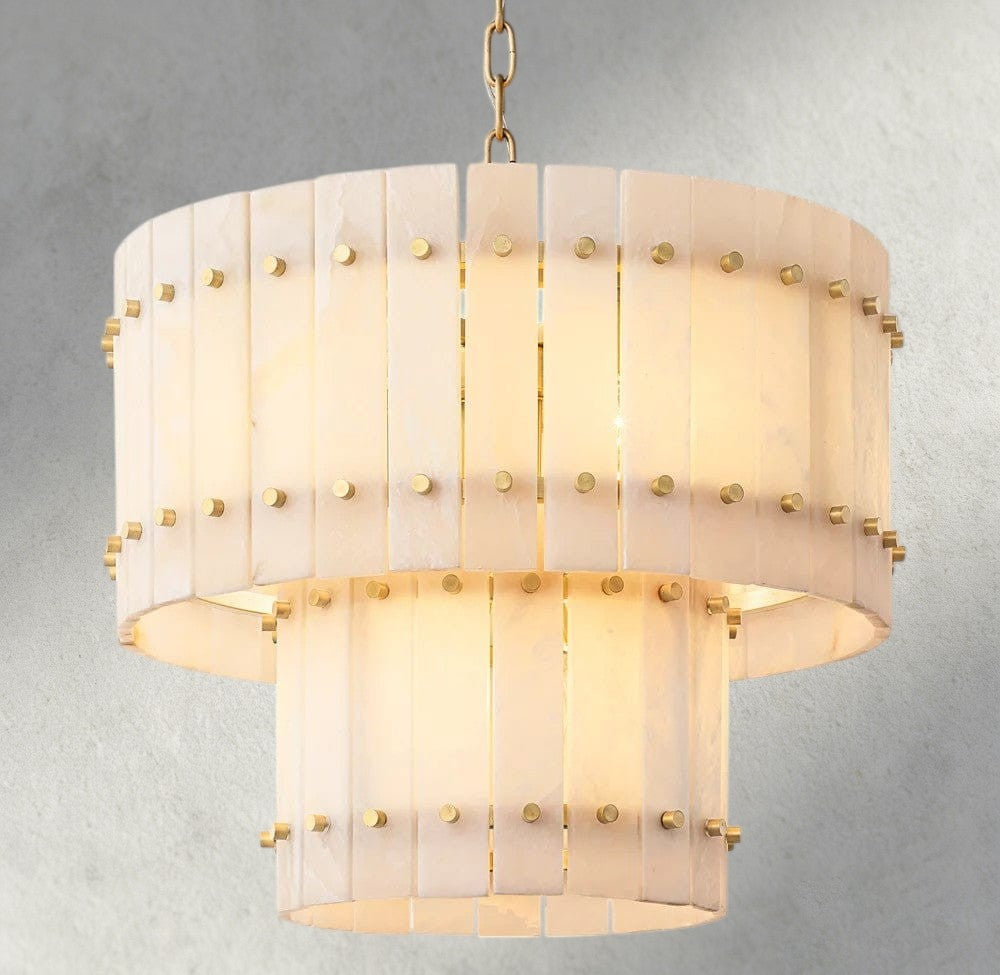 San Marco Alabaster Round Tiered Chandelier 22", 37", 48", 60"