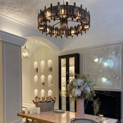 Saturn chandelier - CDR SATURN TRANSPARENT-Manor Lights