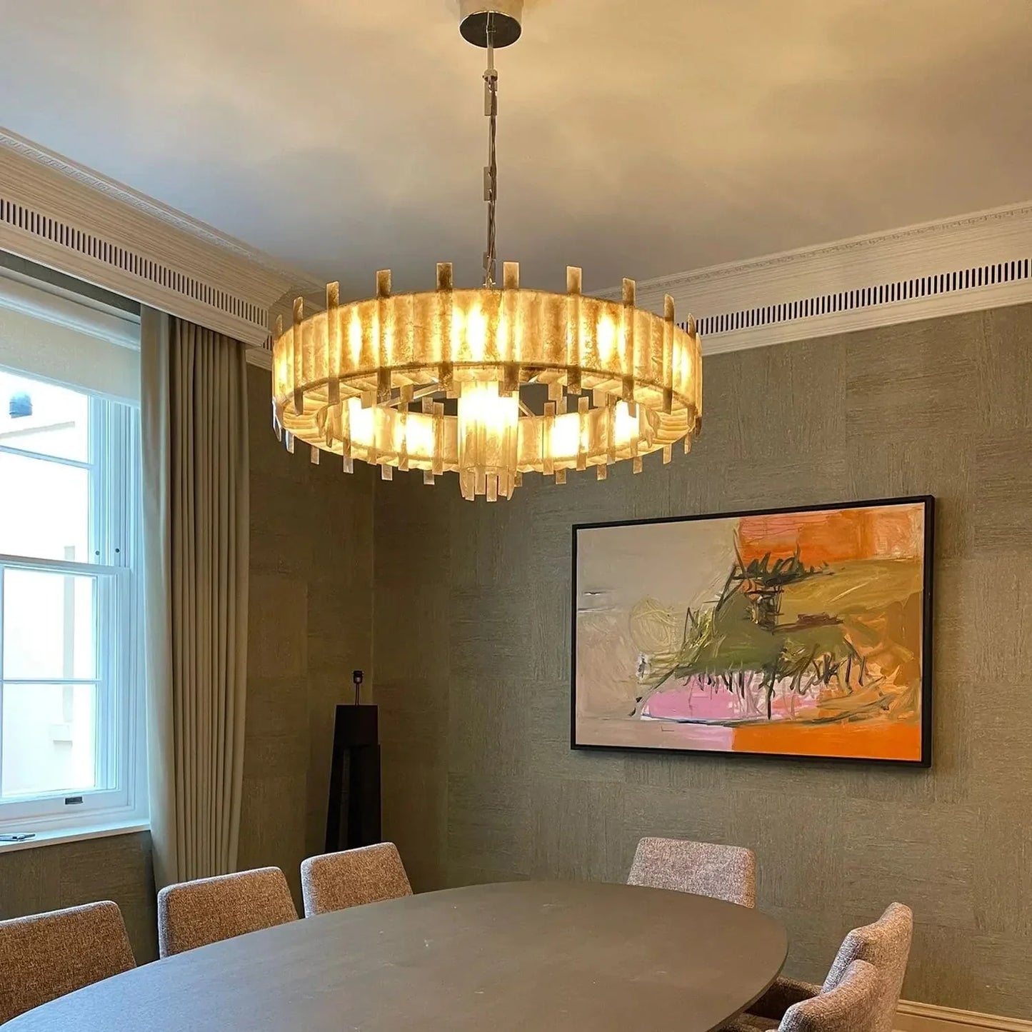 Saturn chandelier - CDR SATURN TRANSPARENT-Manor Lights