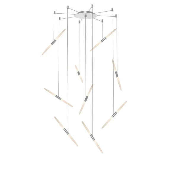 Modern Floating Acrylic Stick Chandelier for High-Ceiling