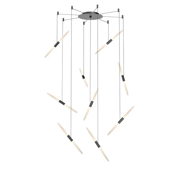 Modern Floating Acrylic Stick Chandelier for High-Ceiling