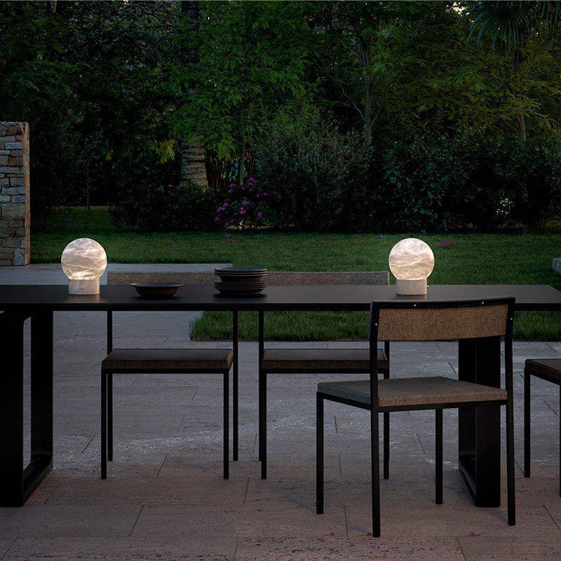 Wenny Round Alabaster Table Lamp