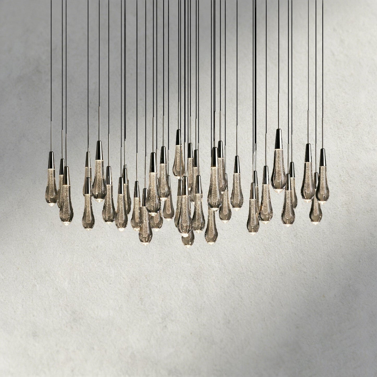 48" / Nickle Soltaire Round Chandelier 17", 24", 36", 58"