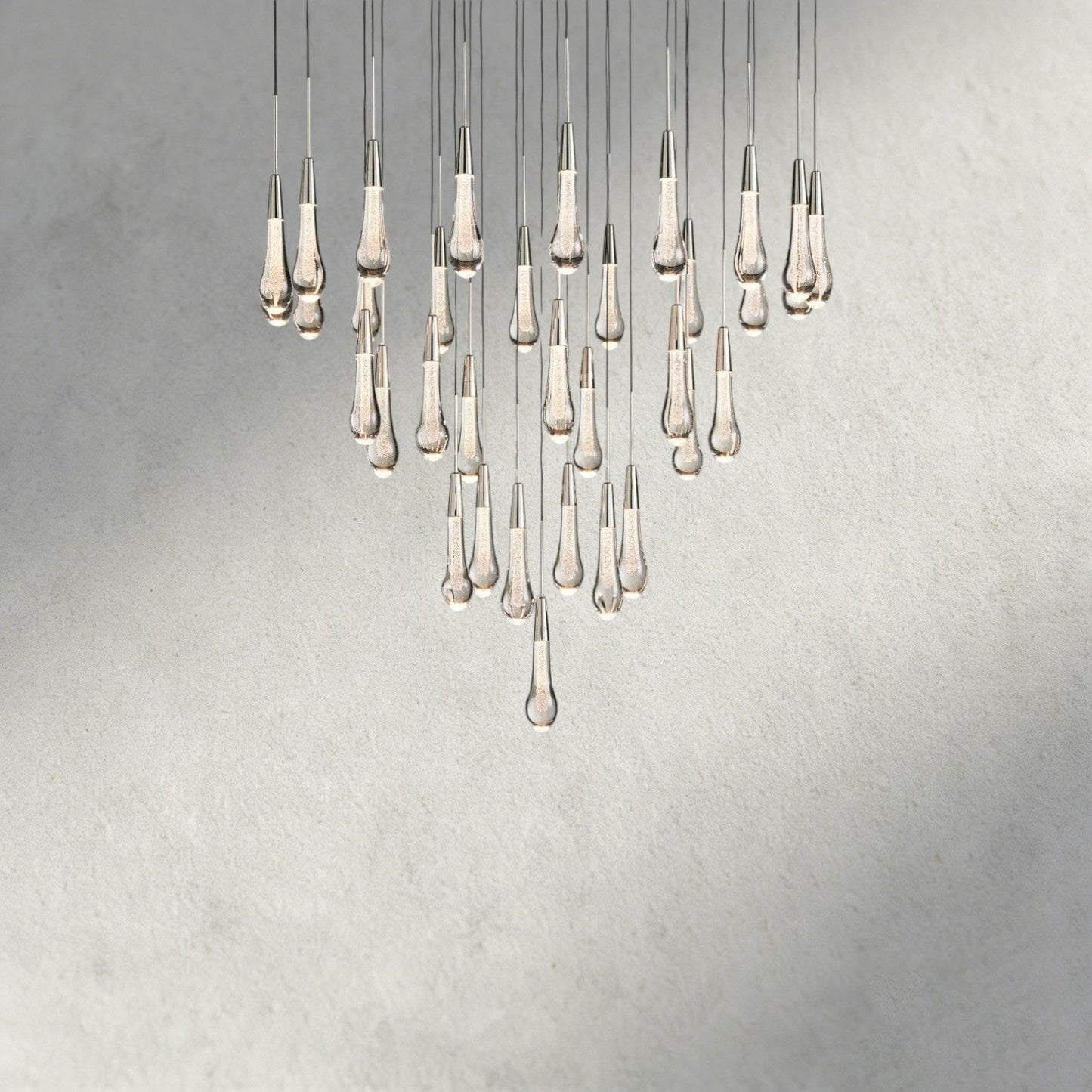 36" / Nickle Soltaire Round Chandelier 17", 24", 36", 58"