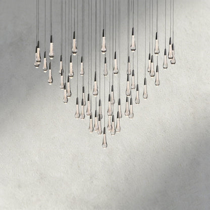 58" / Bronze Soltaire Round Chandelier 17", 24", 36", 58"