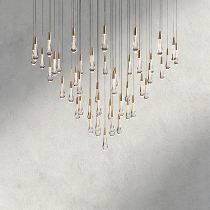58" / Brass Soltaire Round Chandelier 17", 24", 36", 58"
