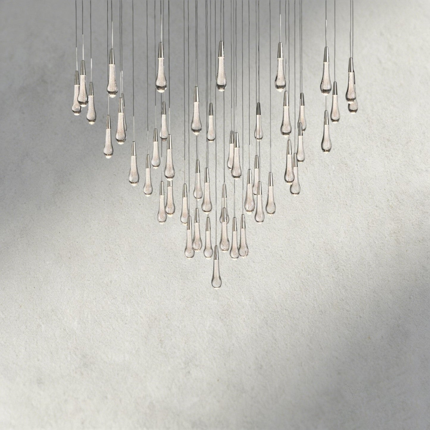 58" / Nickle Soltaire Round Chandelier 17", 24", 36", 58"