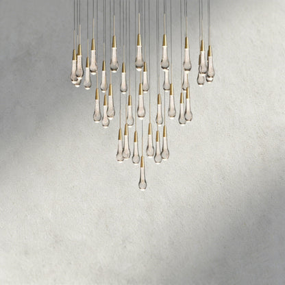 36" / Brass Soltaire Round Chandelier 17", 24", 36", 58"