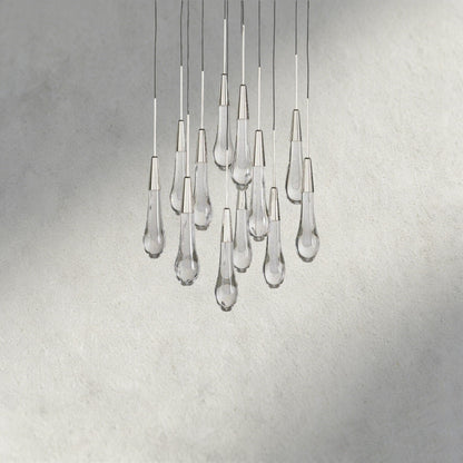 17" / Nickle Soltaire Round Chandelier 17", 24", 36", 58"