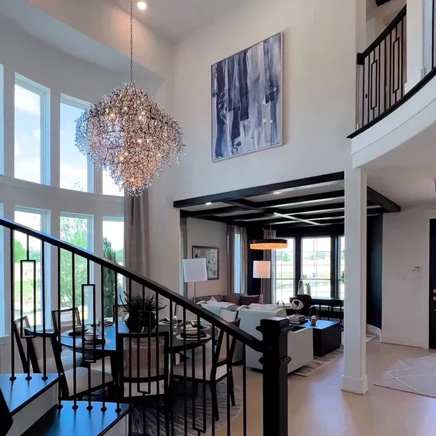 Modern 10 / 13 / 21-Light Gyroscopic Chrome Pendant Light Fixtures for Dining Room / living Room