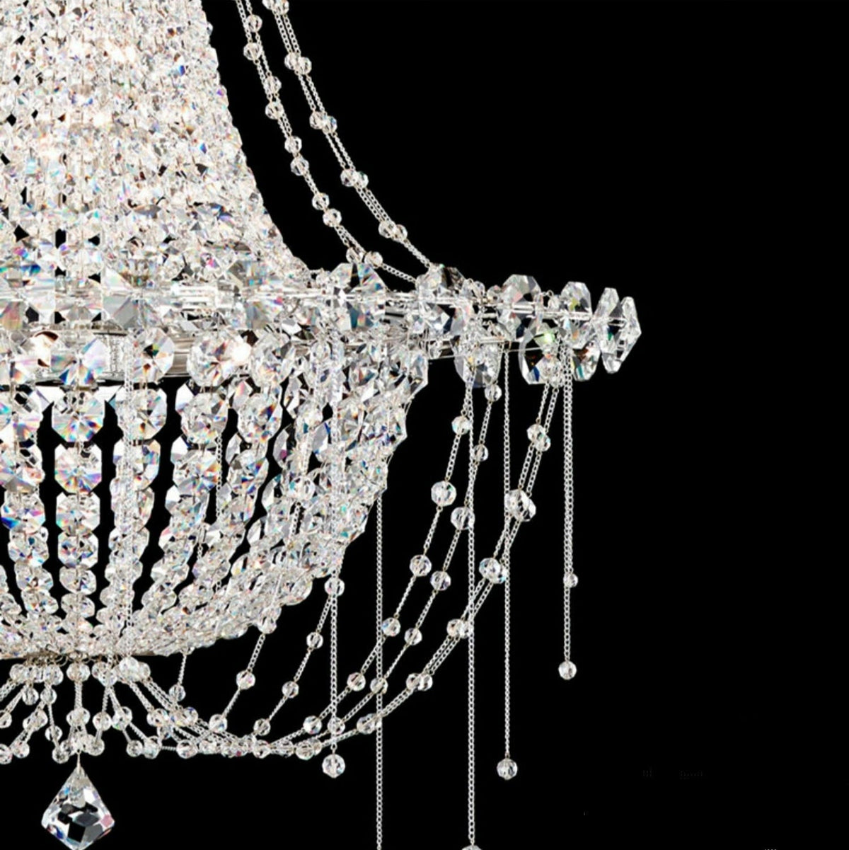 Italian Style K9 Crystal Chandelier for Small Living Room Princess Pendant Light for Girl's Bedroom / Dining