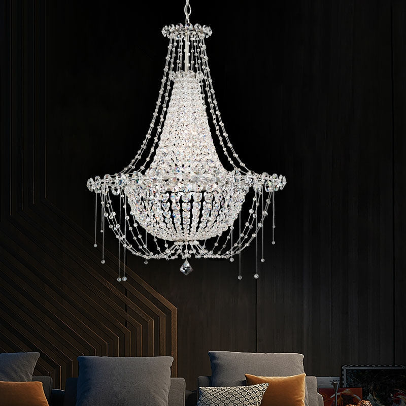 Italian Style K9 Crystal Chandelier for Small Living Room Princess Pendant Light for Girl's Bedroom / Dining