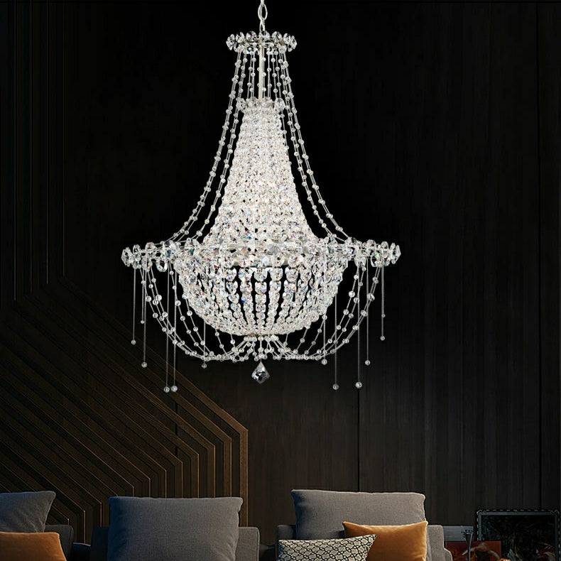 Italian Style K9 Crystal Chandelier for Small Living Room Princess Pendant Light for Girl's Bedroom / Dining