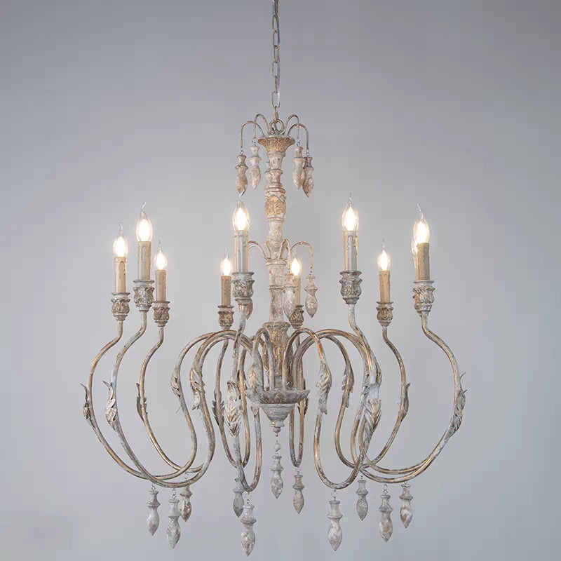 French Vintage Candle Chandelier for Living Room / bedroom