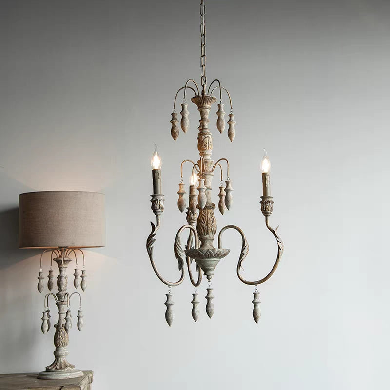 French Vintage Candle Chandelier for Living Room / bedroom