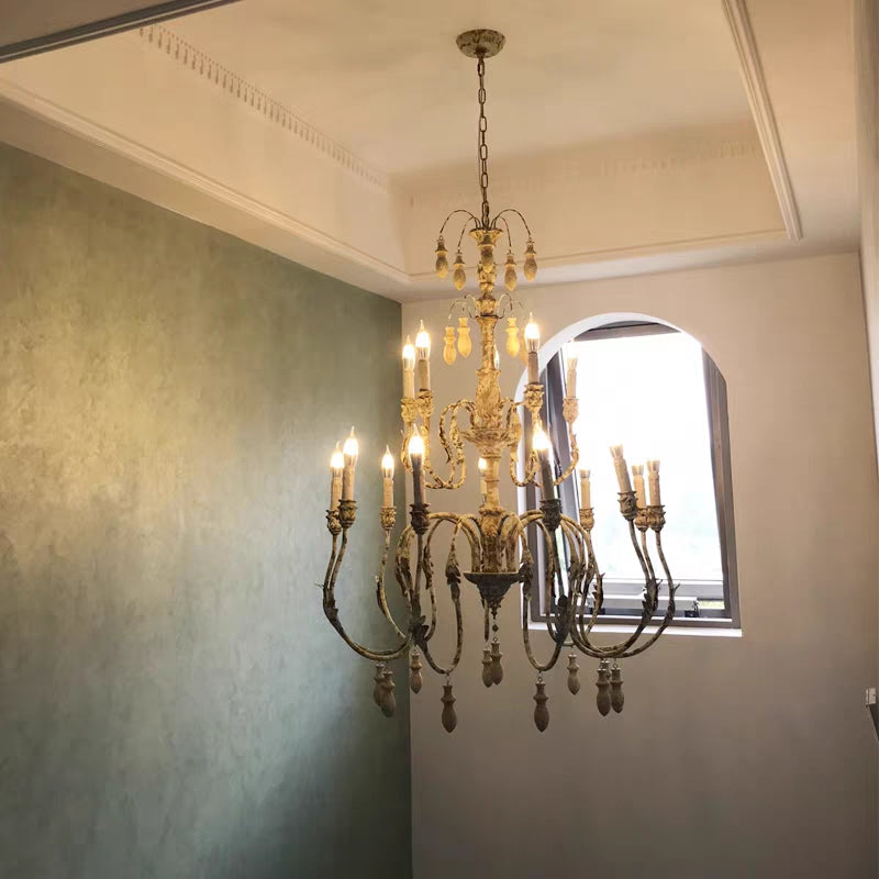 French Vintage Candle Chandelier for Living Room / bedroom