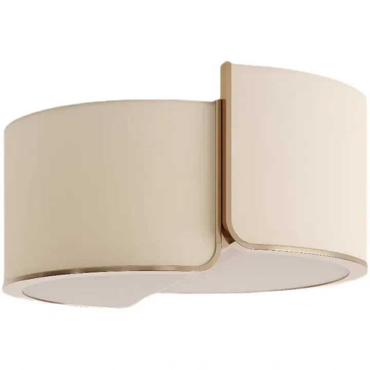 Minimalist Round Slub Cloth Chandelier for Low-Ceiling