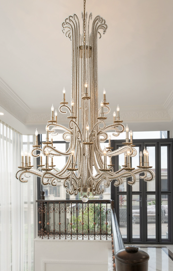 Vintage Octopus Tentacle Crystal Chandelier with K9 Crystal and Metal Finish for Living Room