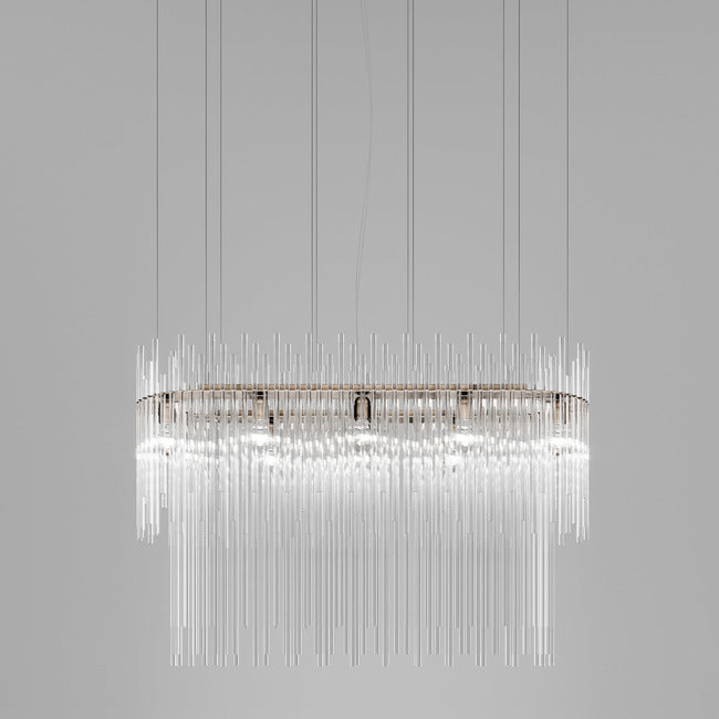 Ivory Veins Two-Tier Linear Pendant