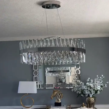 Nordic Oval Post-Modern Light Luxury Crystal Chandelier for Kitchen Island / dining Room