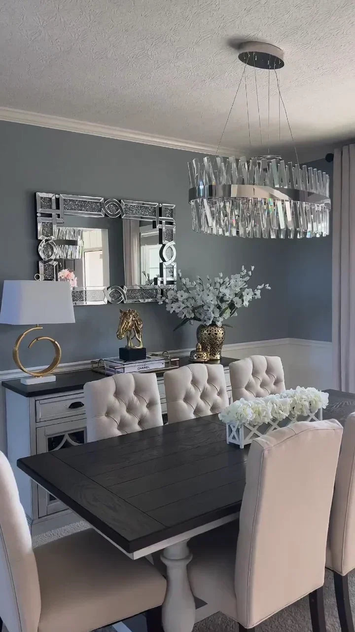 Nordic Oval Post-Modern Light Luxury Crystal Chandelier for Kitchen Island / dining Room
