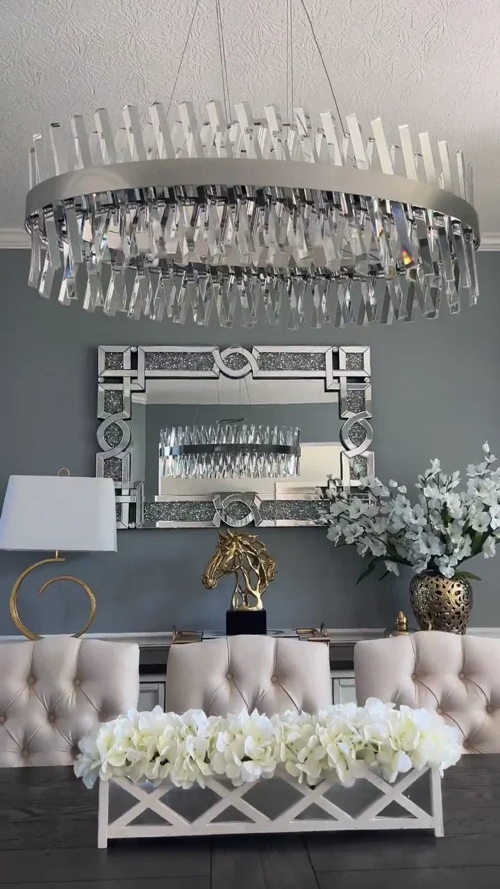 Nordic Oval Post-Modern Light Luxury Crystal Chandelier for Kitchen Island / dining Room