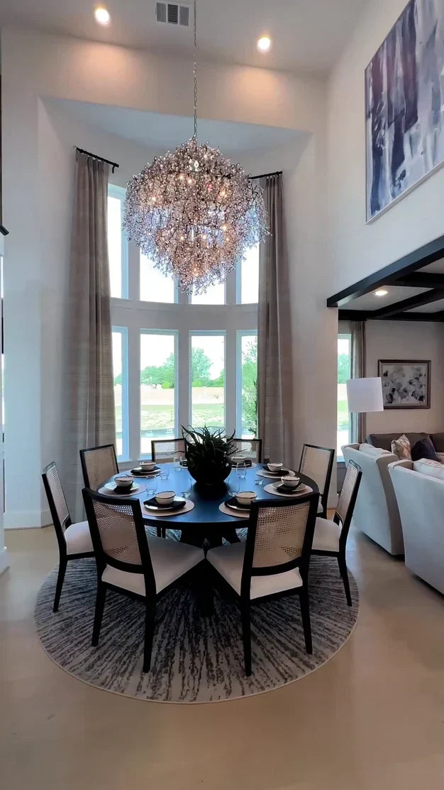 Modern 10 / 13 / 21-Light Gyroscopic Chrome Pendant Light Fixtures for Dining Room / living Room