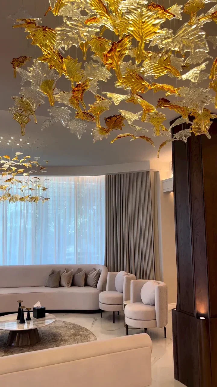Custom Maple Leaf Chandelier for Villas / banquet Hall / hotel Lobby