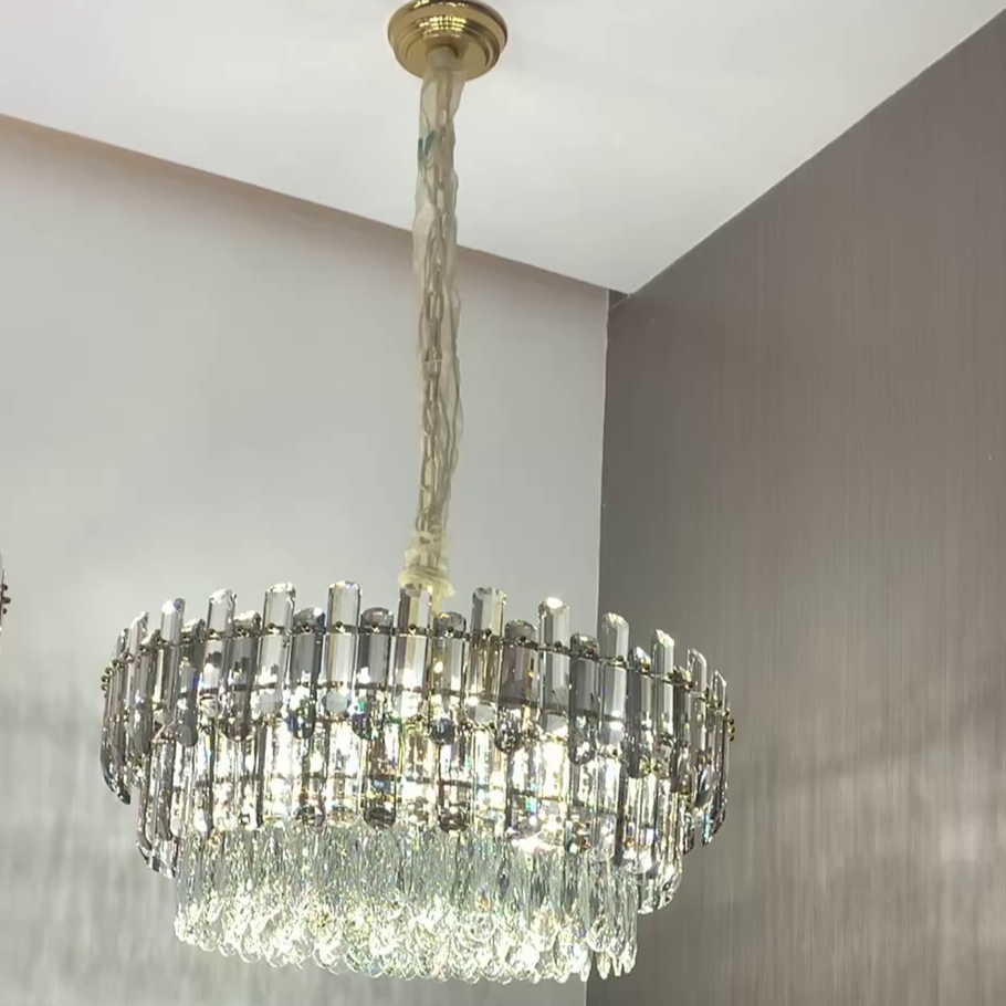 Light Luxury Round / rectangular Crystal Chandelier for Living / dining Room / bedroom