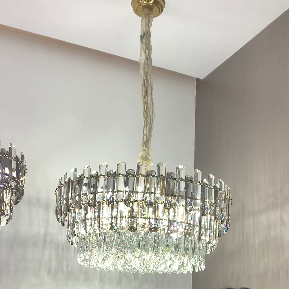 Light Luxury Round / rectangular Crystal Chandelier for Living / dining Room / bedroom