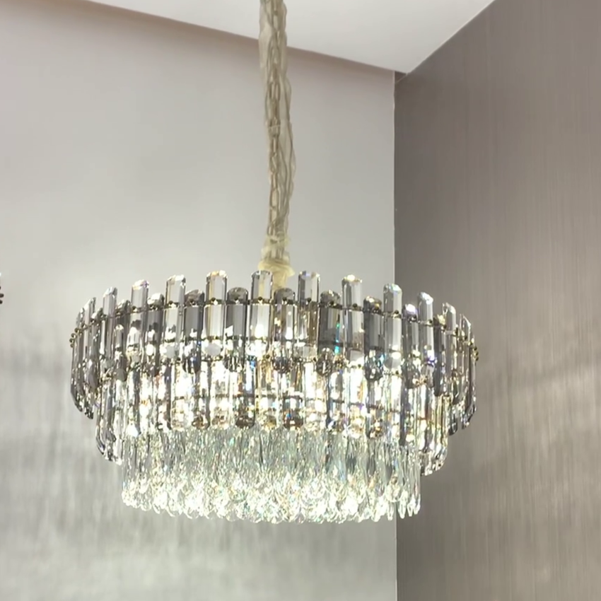Light Luxury Round / rectangular Crystal Chandelier for Living / dining Room / bedroom