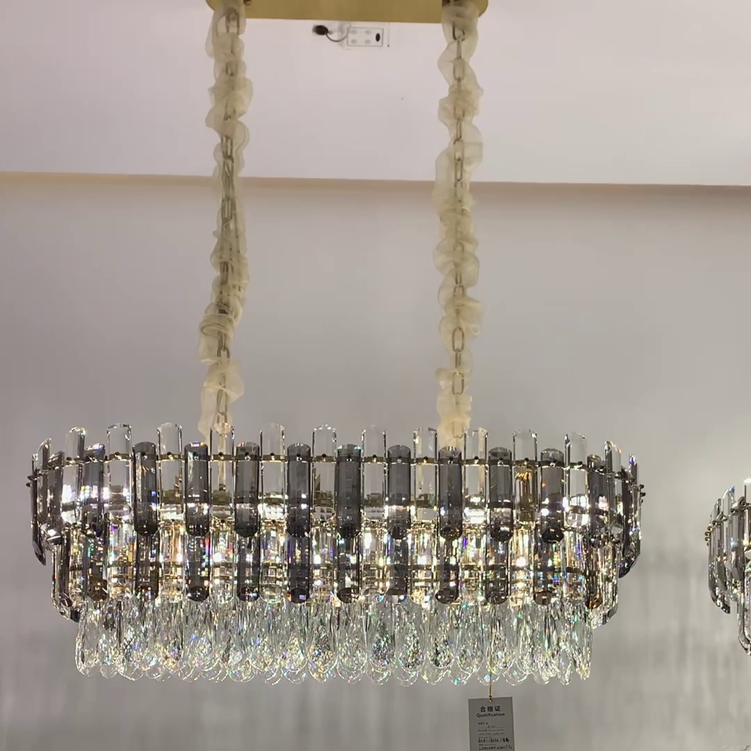Light Luxury Round / rectangular Crystal Chandelier for Living / dining Room / bedroom