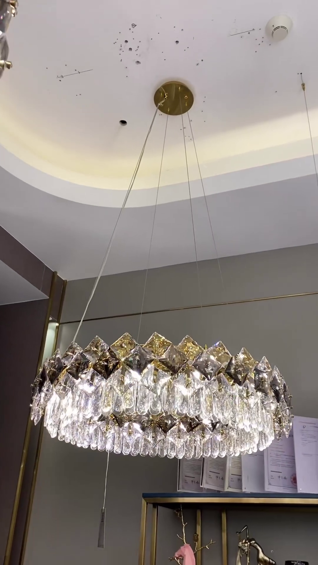 Modern Prismatic Round Crystal Chandelier for Living Room / bedroom