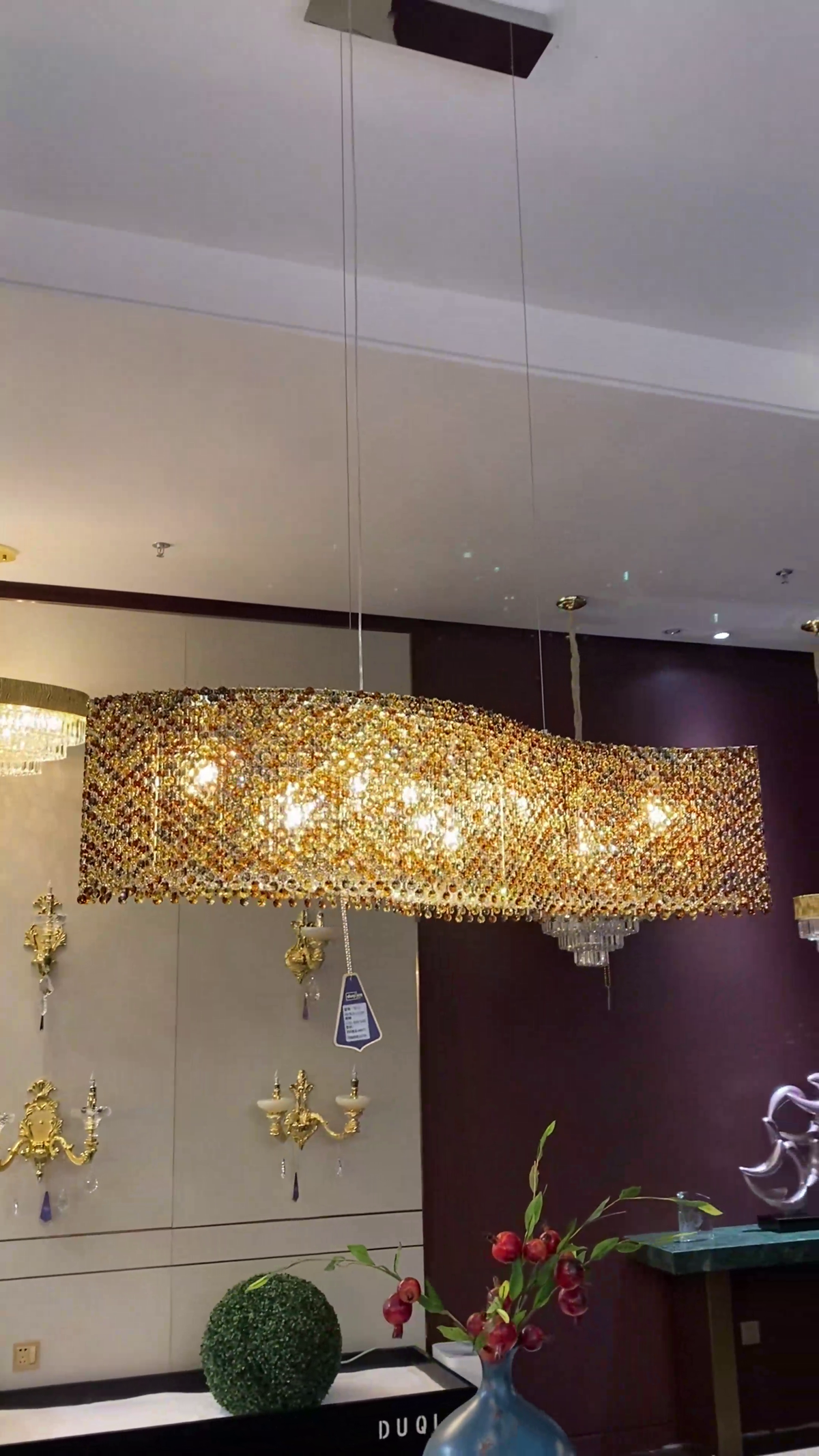 Italian Modern Light Luxury Round / wavy Crystal Chandelier Decorative Light for Living Room / dining Room