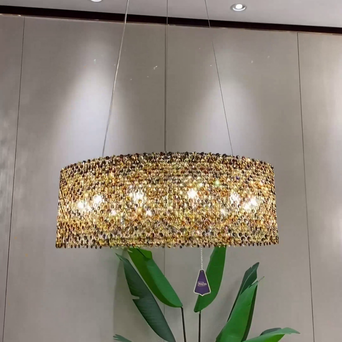 Italian Modern Light Luxury Round / wavy Crystal Chandelier Decorative Light for Living Room / dining Room