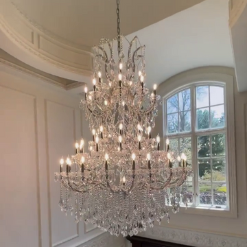 Traditional Candle-Shaped Crystal Chandelier with K9 Crystal Finish for Staircase Foyer Living