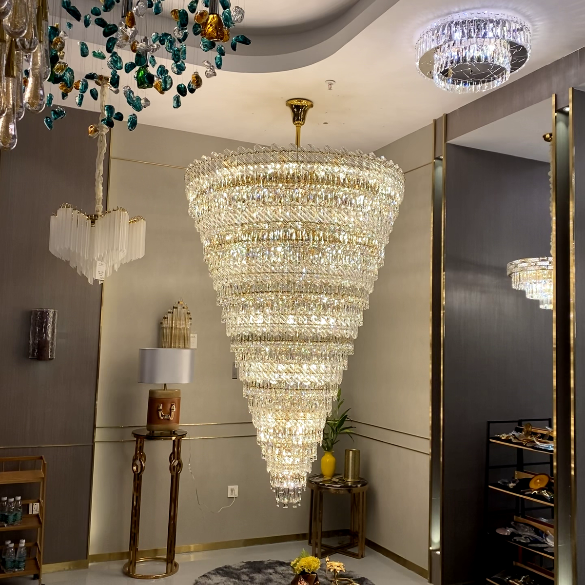 Extra Large Luxury Crystal Chandelier for Staircase / living Room / foyer / villa
