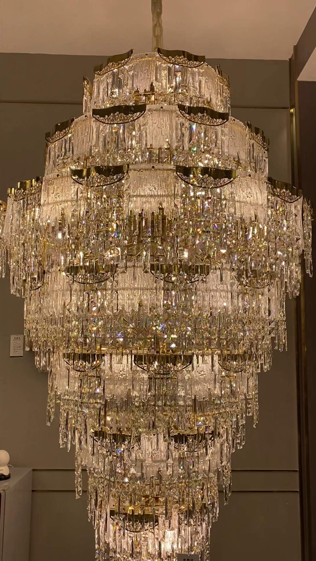 Luxury Extra Large Multi-Tier Meilting Ice Crystal Chandelier for Staircase / foyer / entryway / hotel
