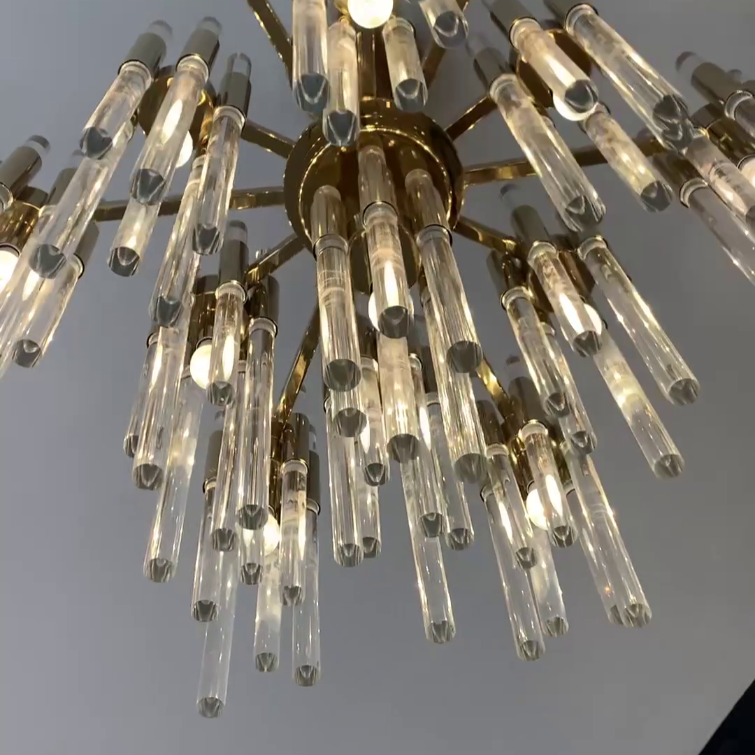 Luxury Metal and Glass Tiered Cylinder Chandelier for Living Room Bedroom Dining Room Bathroom
