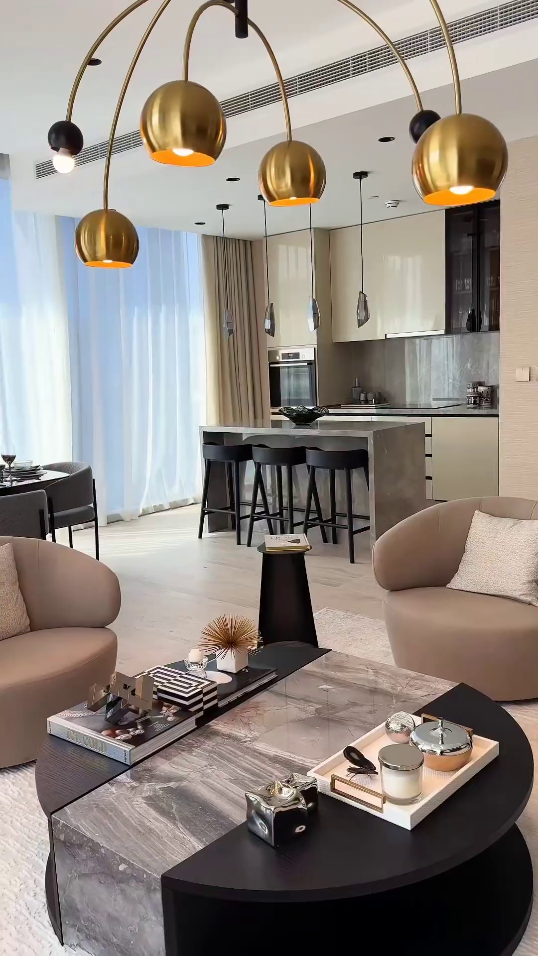 Modern Cosmic Sputnik Chandelier with Aged Brass Finish and Steel Frame for Living Room Bedroom